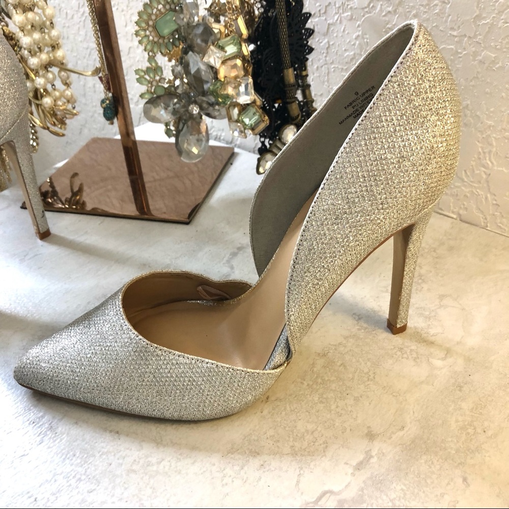 Express silver glitter d’Orsay pumps
